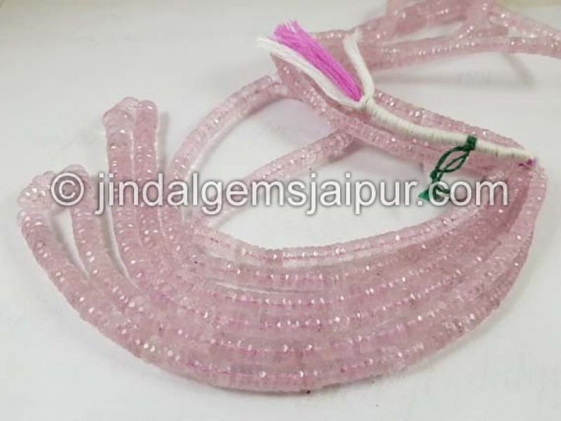 Pink Morganite Faceted Tyre Beads